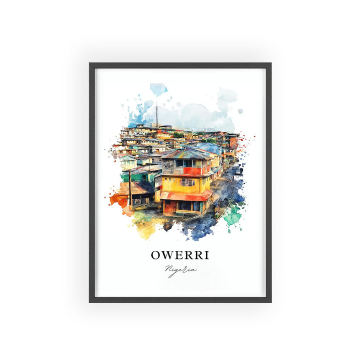 Owerri Nigeria Wall Art, Imo State Print, Nigeria Watercolor Art, Owerri Nigeria Gift, Travel Print, Travel Poster, Housewarming Gift