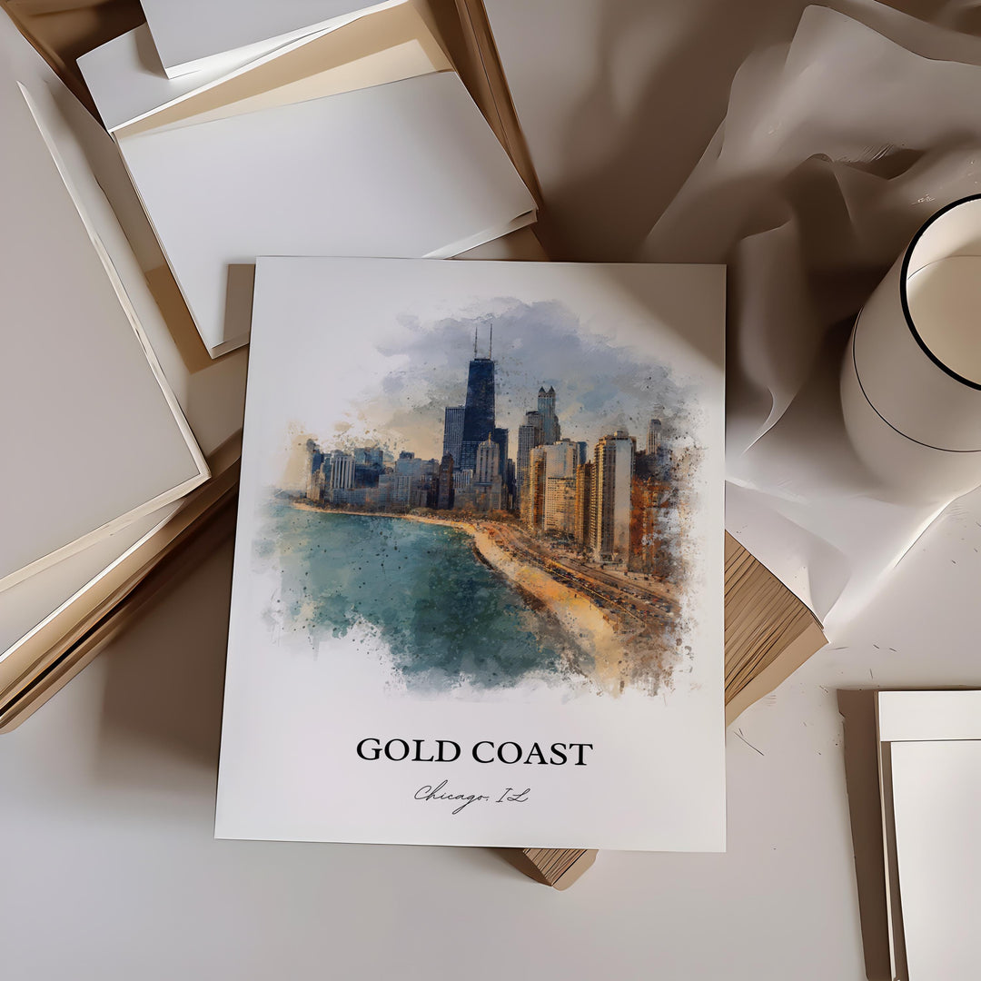 Gold Coast, Chicago, Illinois – Watercolor Art Print