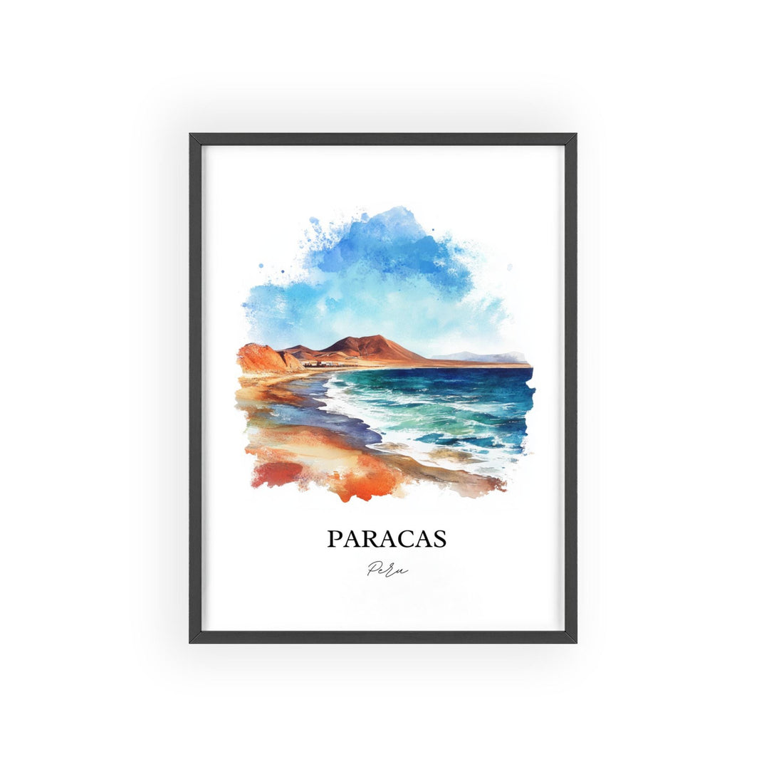Paracas Peru Wall Art, El Chaco Beach Print, Peru Watercolor Art, Paracas Peru Gift, Travel Print, Travel Poster, Housewarming Gift