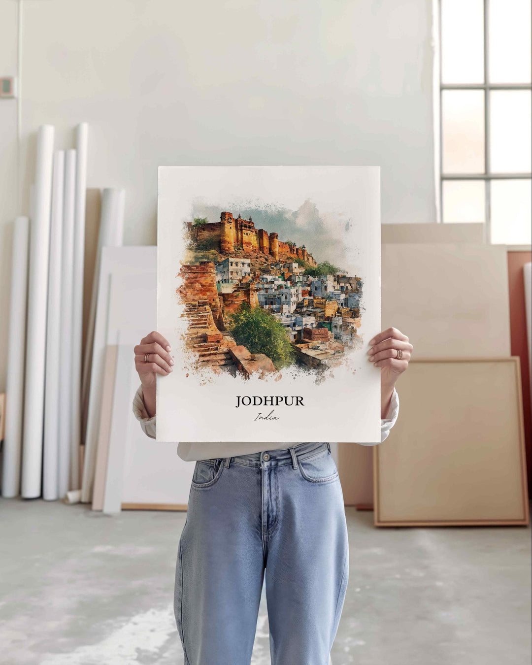 Jodhpur, India – Watercolor Art Print