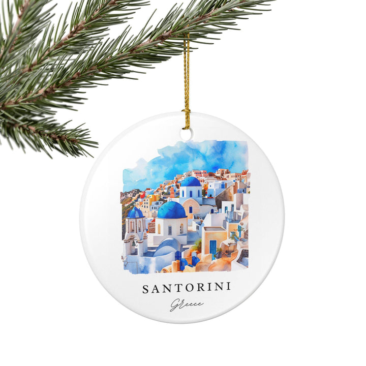 Santorini, Greece Ornament: Unique Santorini Greece Souvenir, Santorini Xmas Decor, and Authentic Santorini Greece Souvenir