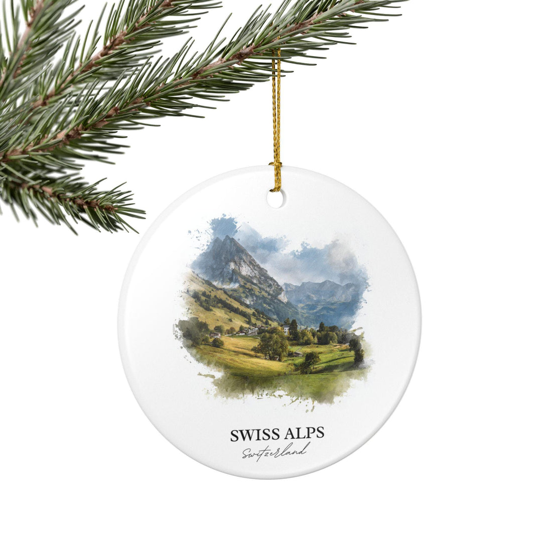 Swiss Alps Ornament: Unique Swiss Alps Souvenir, Swiss Alps Xmas Decor, and Authentic Swiss Alps Gift