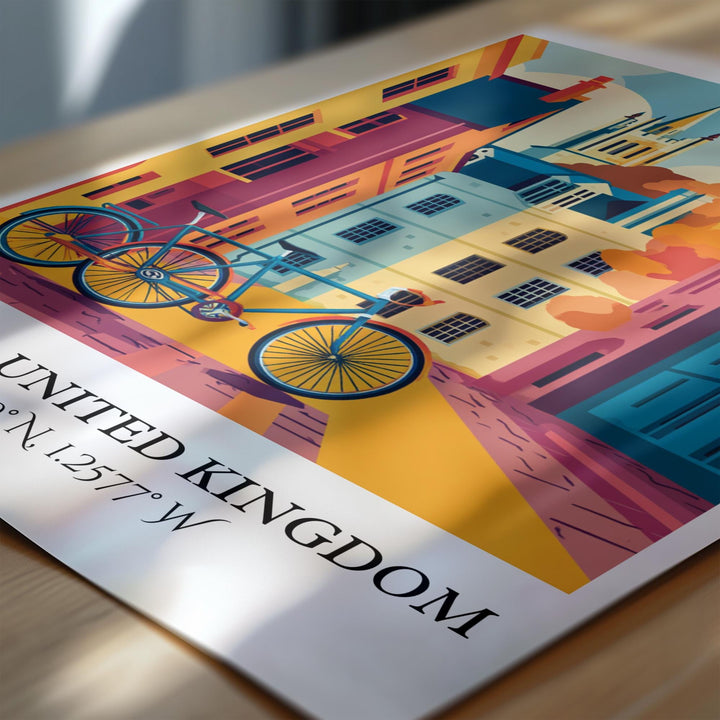 Oxford UK Art, Oxford UK Retro Travel Art, Oxford UK Home Decor, England Gift, England Travel Art, Travel Prints, Housewarming Gift