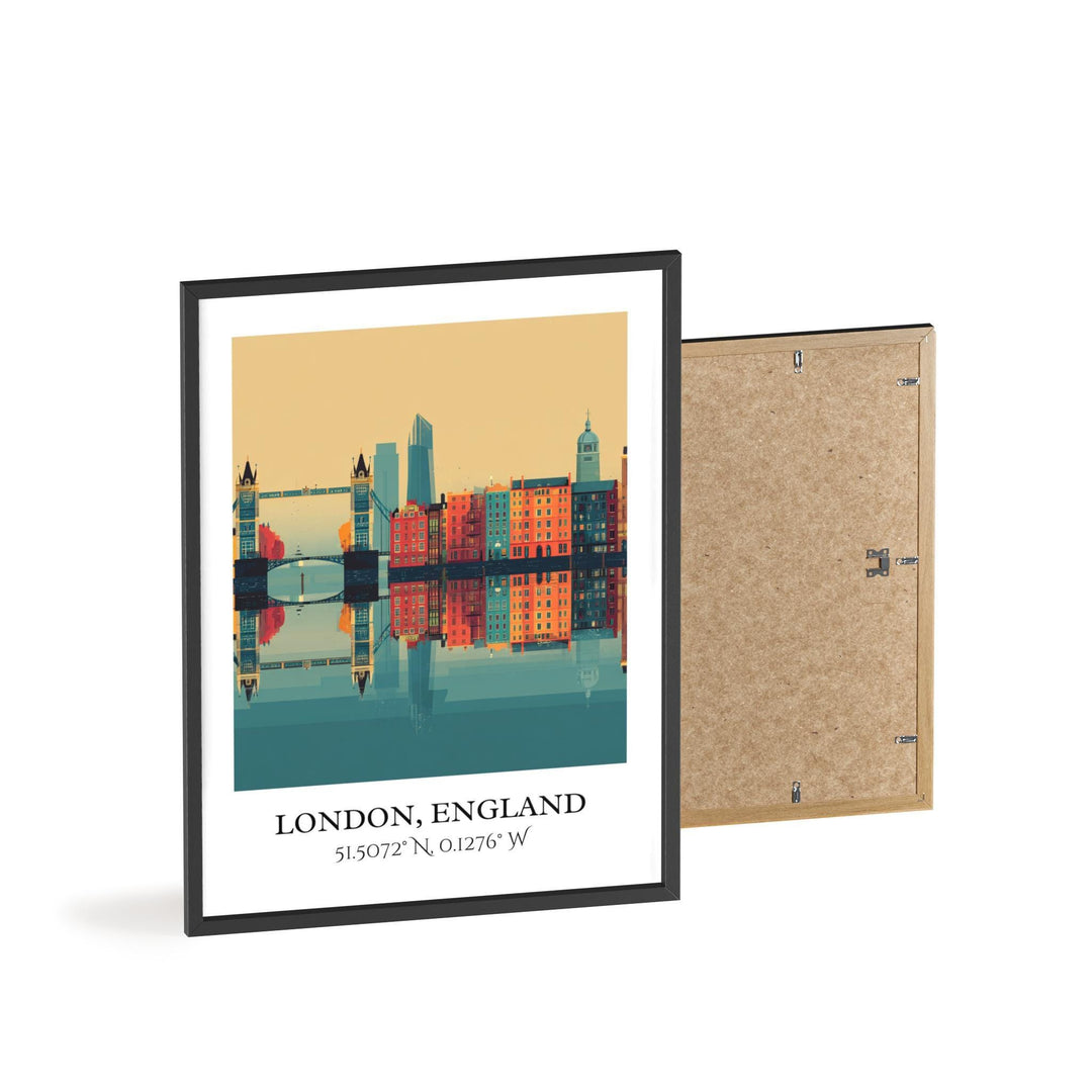 London England Art, London Retro Travel Art, London Home Decor, England Gift, London Travel Art, Travel Prints, Housewarming Gift