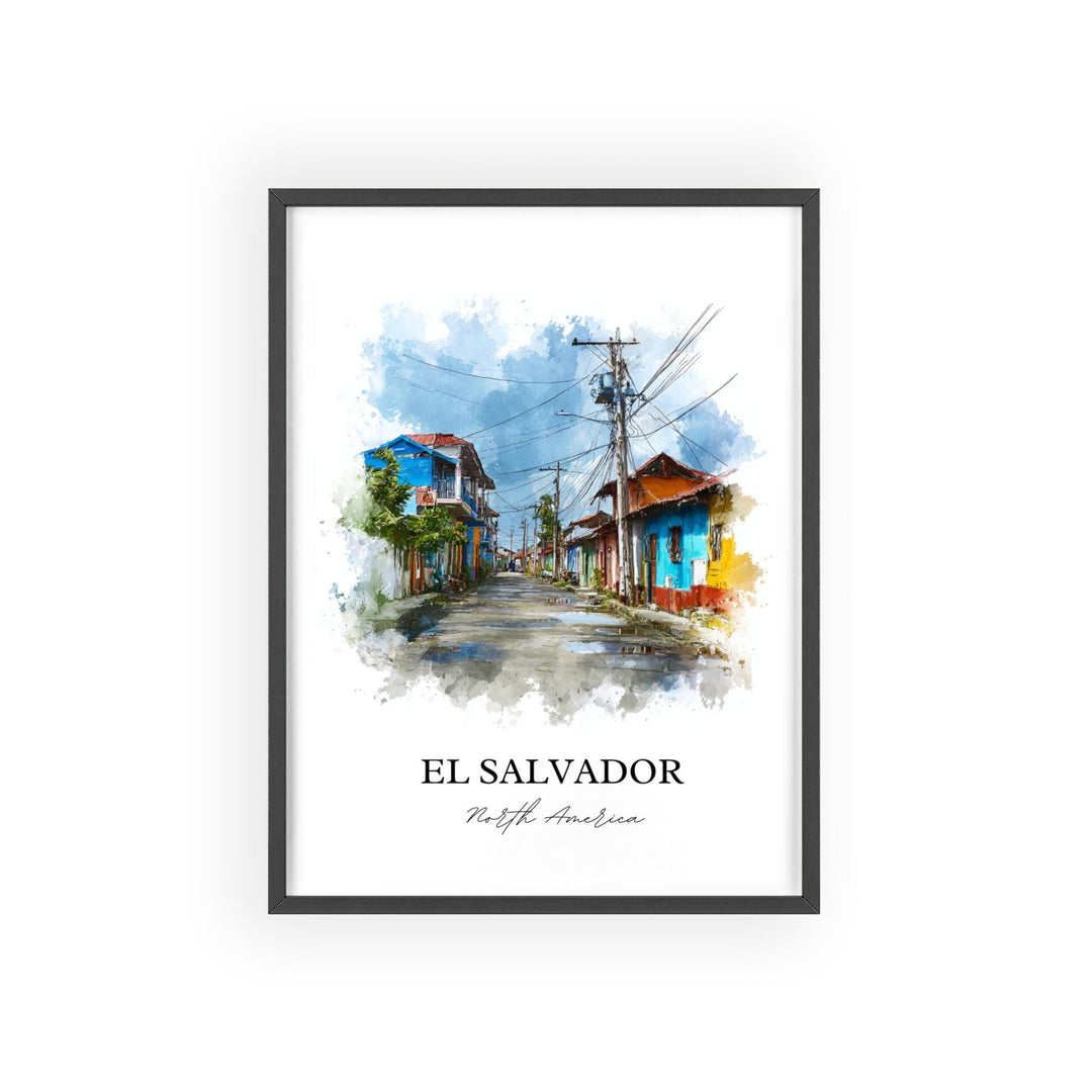 El Salvador, Central America – Watercolor Art Print