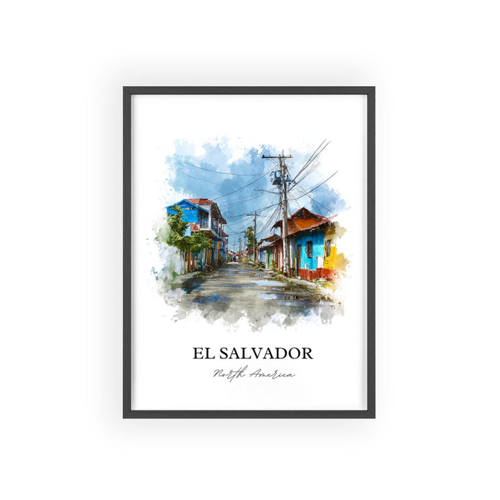 El Salvador, Central America – Watercolor Art Print