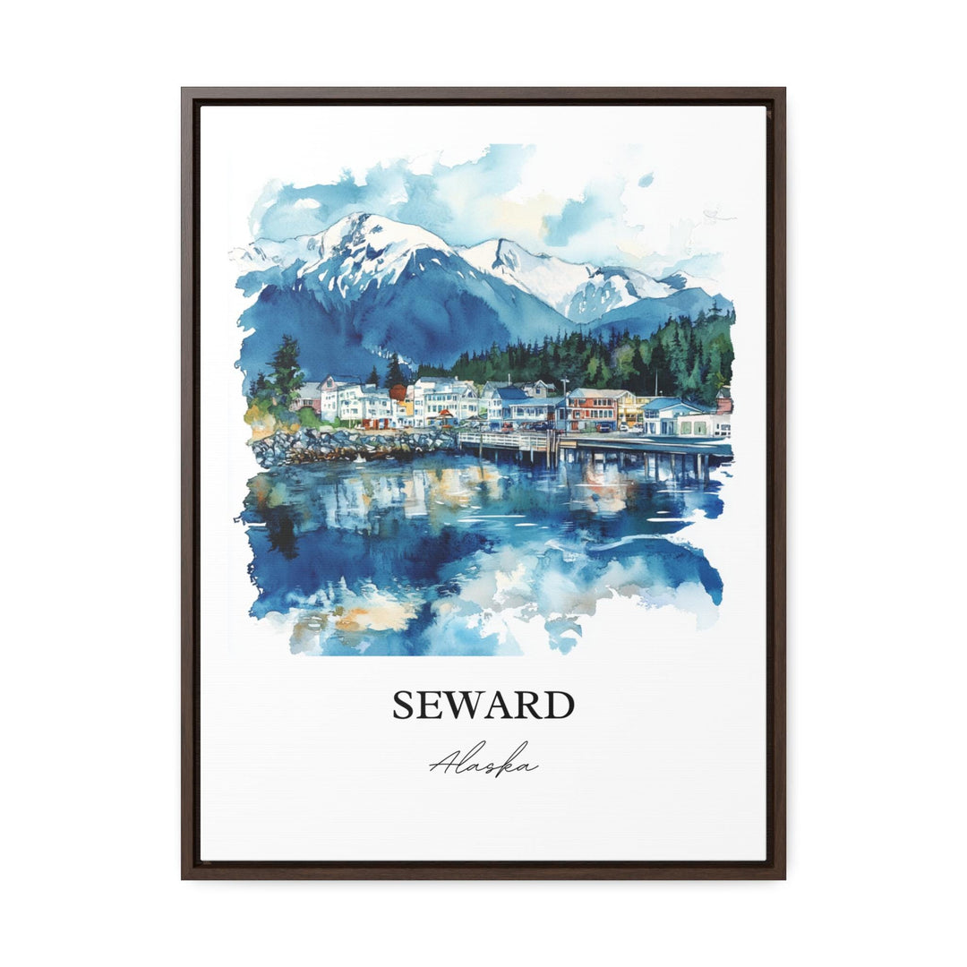 Seward Alaska Wall Art, Seward Print, Kenai Fjords Watercolor Art, Seward AK Gift, Travel Print, Travel Poster, Housewarming Gift
