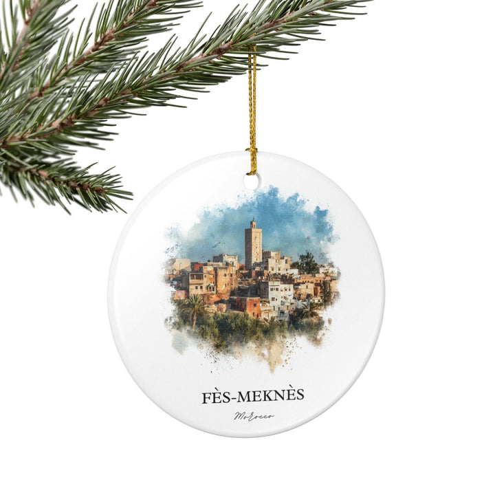 Fes-Meknes, Morocco Ornament: Unique Morocco Souvenir, Morocco Xmas Decor, and Authentic Morocco Gift