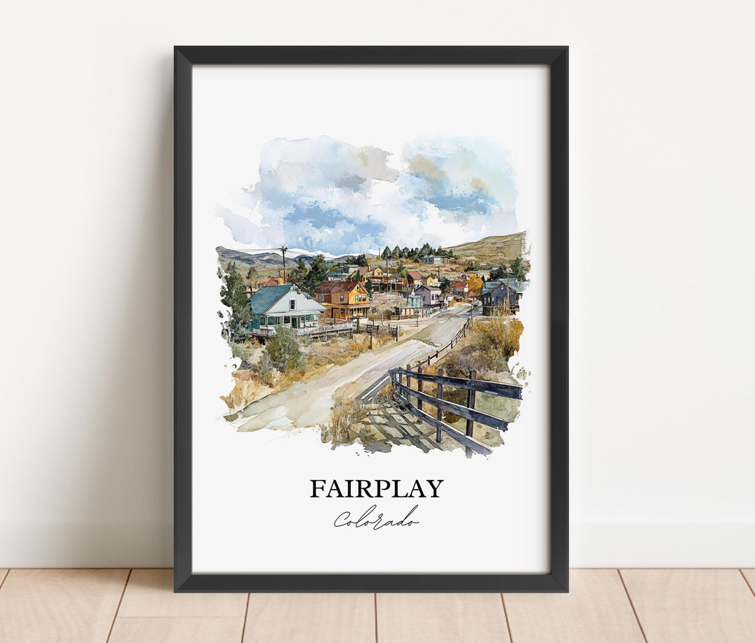 Fairplay, Colorado, USA – Watercolor Art Print