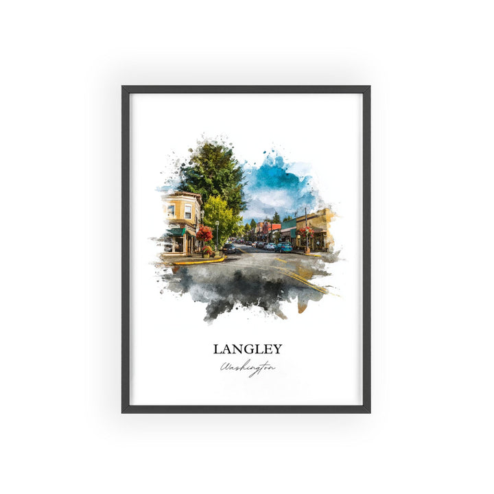 Langley, WA – Watercolor Art Print
