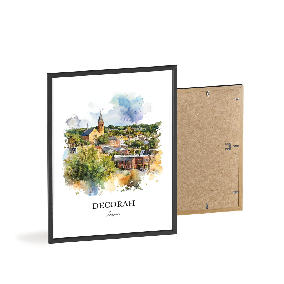 Decorah Iowa Wall Art, Decorah Print, Winneshiek County IA Artwork, Decorah Iowa Gift, Travel Print, Travel Poster, Housewarming Gift