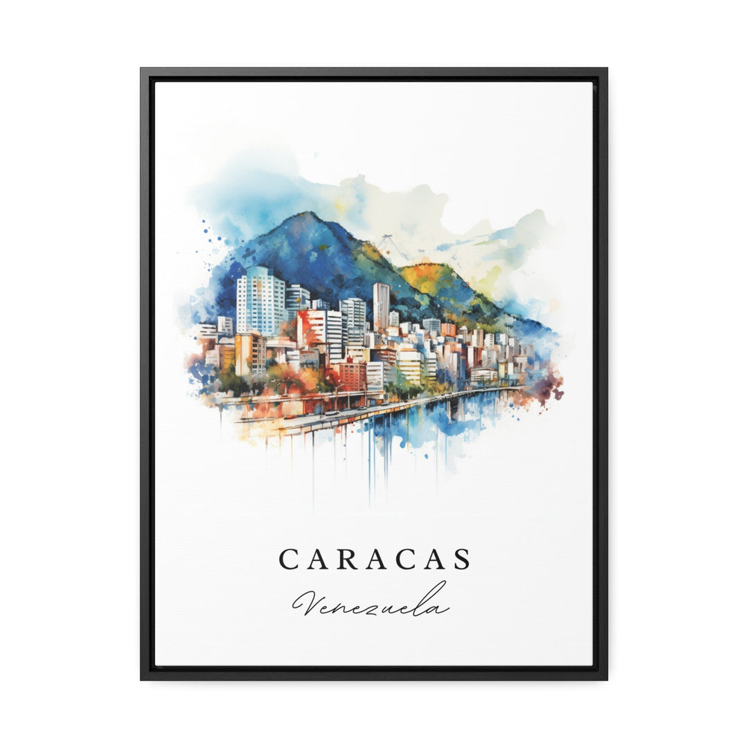 Caracas traditional travel art - Venezuela, Caracas poster, Wedding gift, Birthday present, Custom Text, Personalized Gift