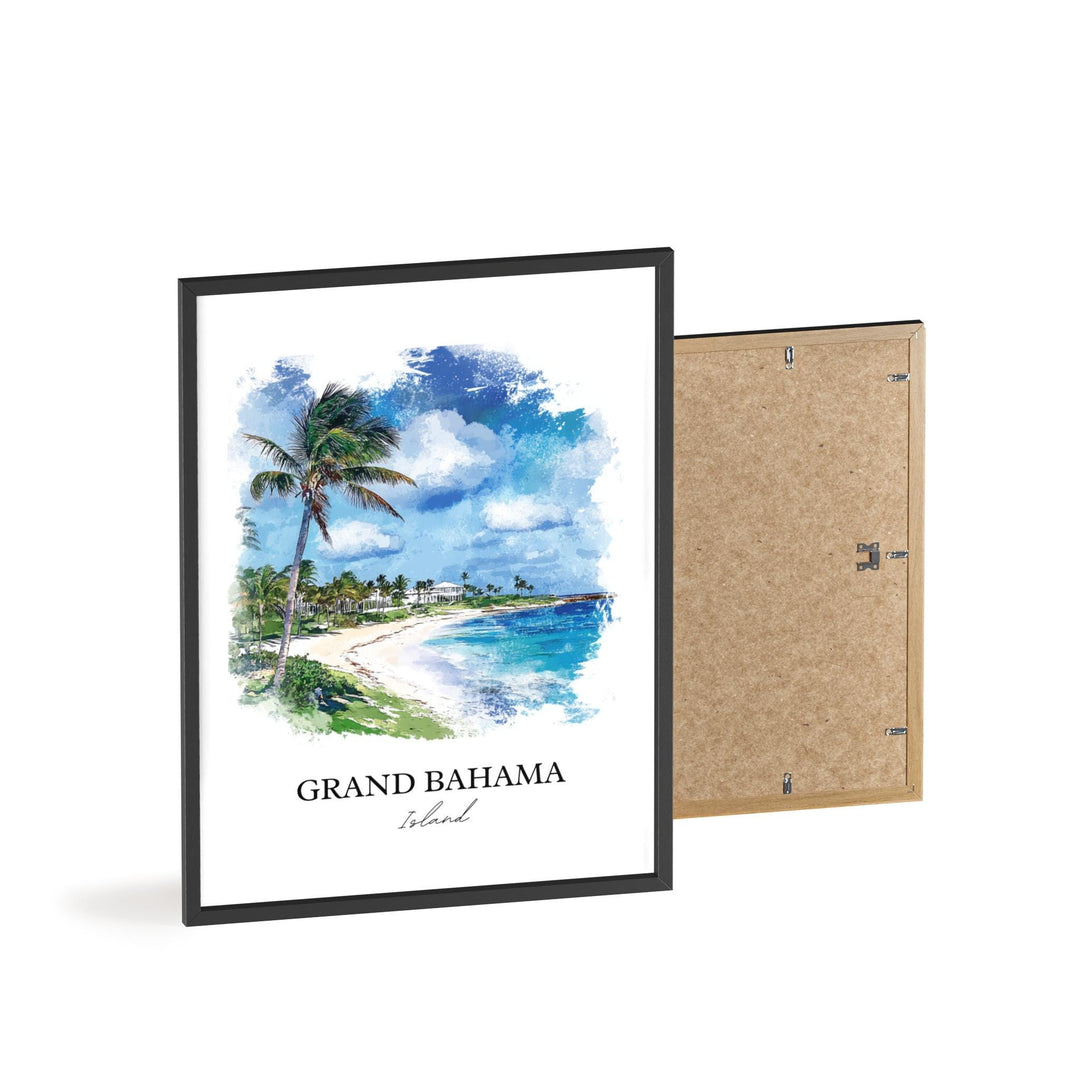 Grand Bahama Island Art, Bahamas Print, Bahamas Watercolor Art, Grand Bahama Island Gift, Travel Print, Travel Poster, Housewarming Gift