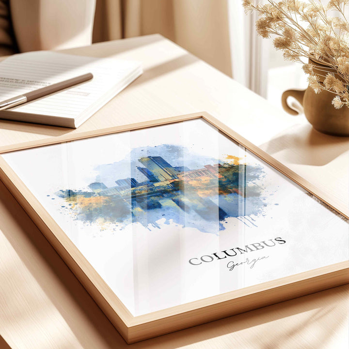 Columbus, Georgia – Watercolor Art Print