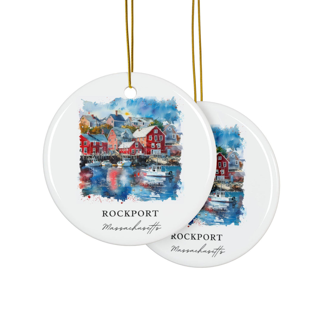 Rockport MA Ornament: Unique Rockport Souvenir, Rockport Xmas Decor, and Authentic Massachusetts Gift