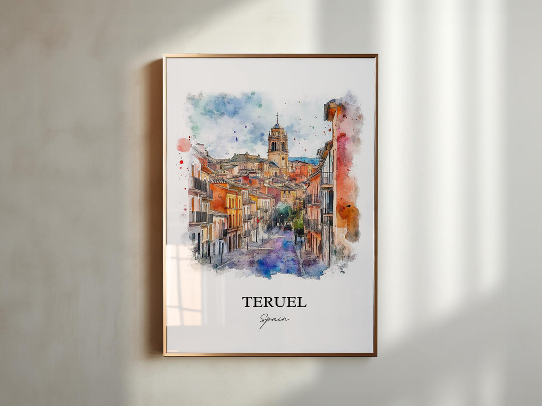 Teruel Spain Travel Print Wall Art Teruel Wall Hanging Home Décor Aragon Region Gift Art Lovers Spain Art Lover Gift Teruel Poster