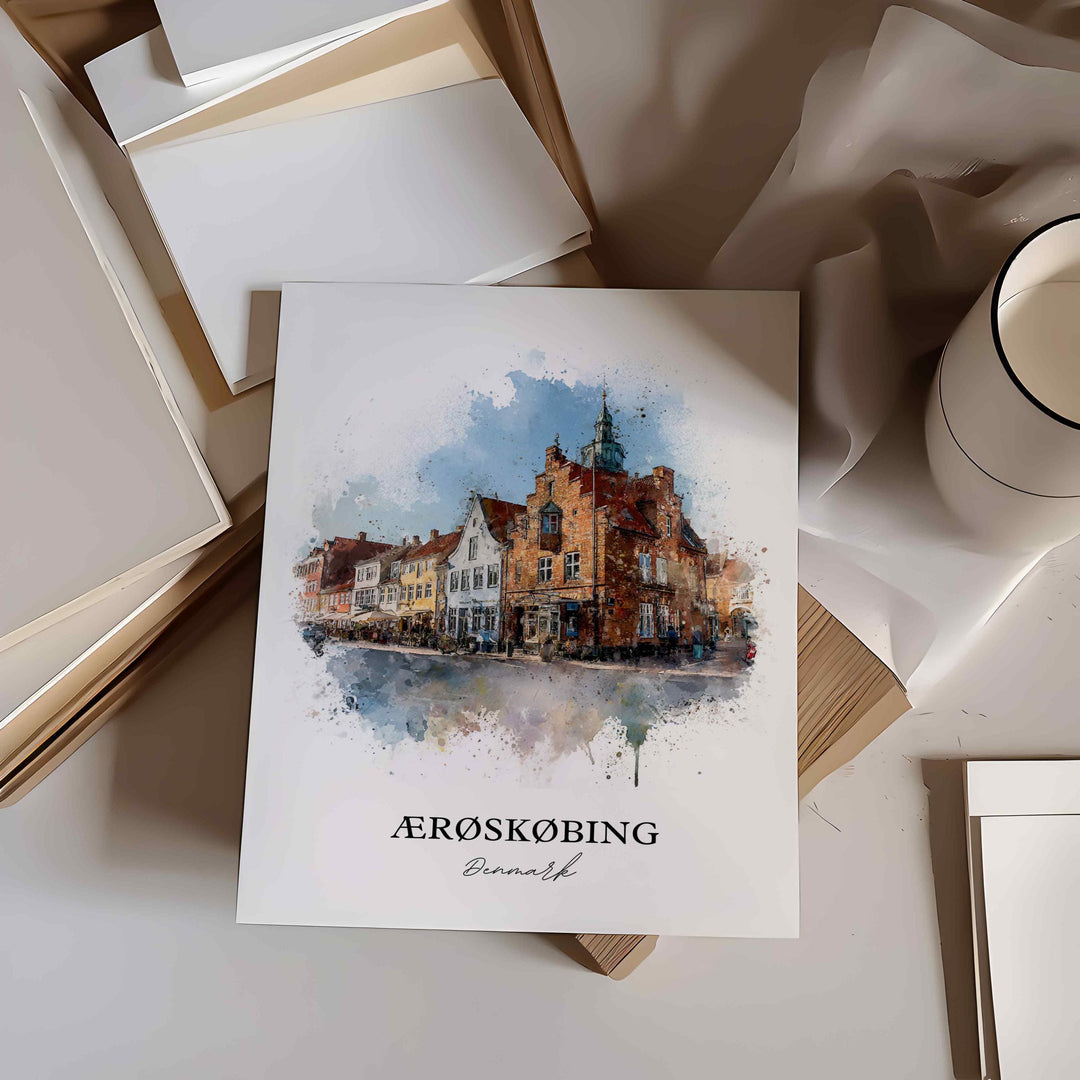 Aerøskøbing, Denmark – Watercolor Art Print