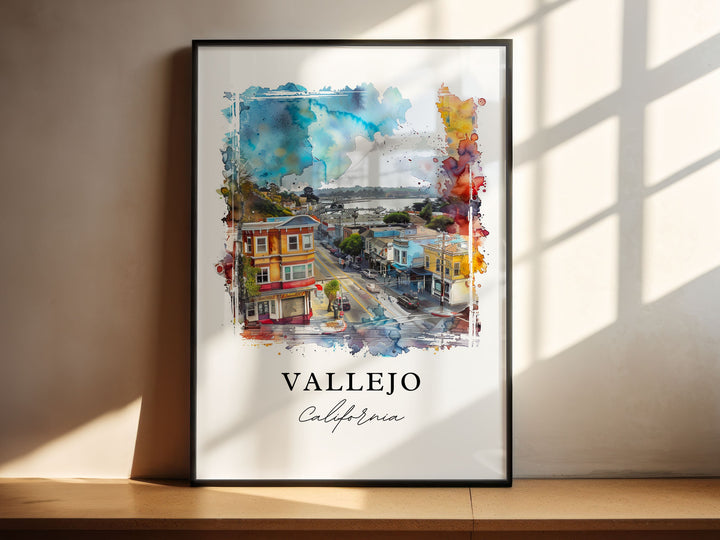 Vallejo California Wall Art, Vallejo Print, Vallejo Watercolor Art, Vallejo Gift,