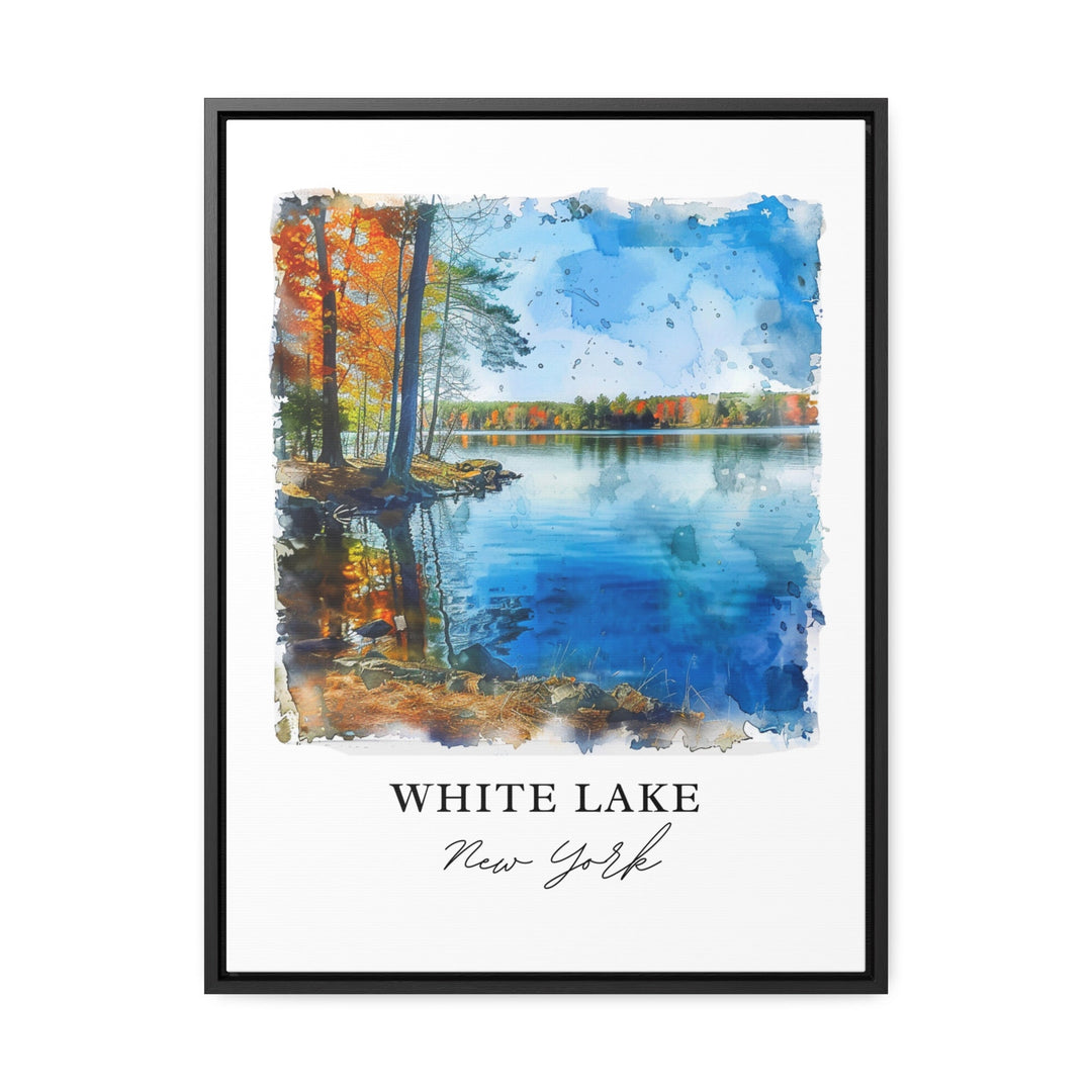 White Lake NY Wall Art, White Lake Print, White Lake Watercolor, White Lake Gift,