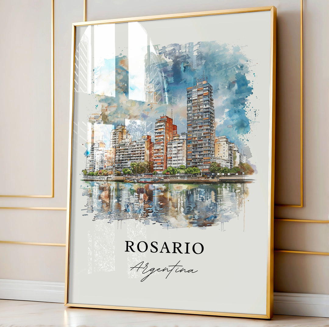 Rosario Argentina Wall Art, Rosario Print, Rosario Watercolor, Rosario Argentina Gift, Travel Poster, Housewarming Gift
