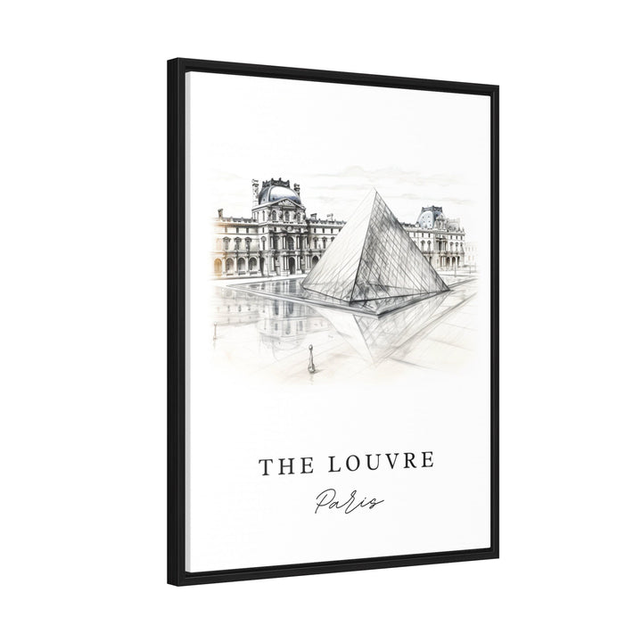 The Louvre wall art - Paris, Louvre Sketch Design Art, The Louvre Paris Wedding gift, Birthday present, Custom Text, Perfect Gift