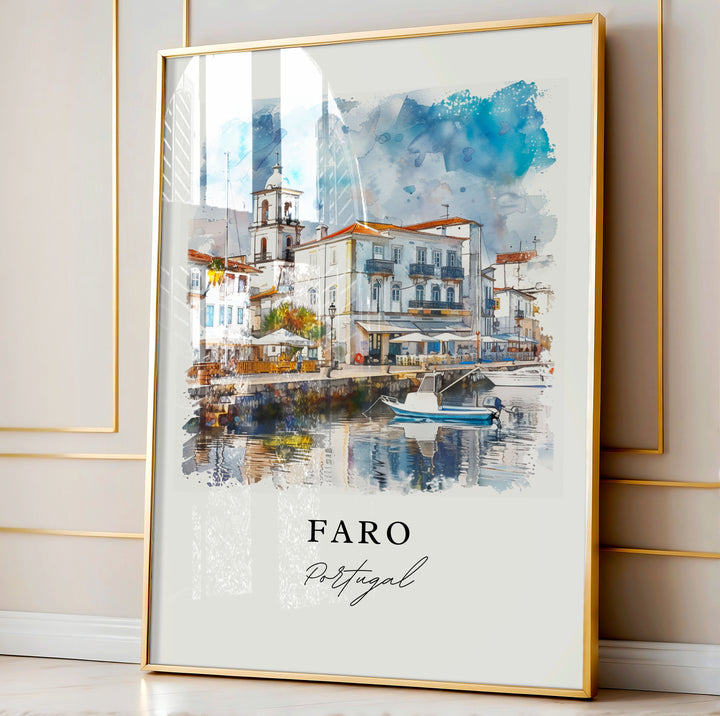 Faro Portugal Wall Art, Portugal Print, Faro Wall Art, Faro Portugal Gift, Faro Travel Print, Travel Poster, Travel Gift, Housewarming Gift