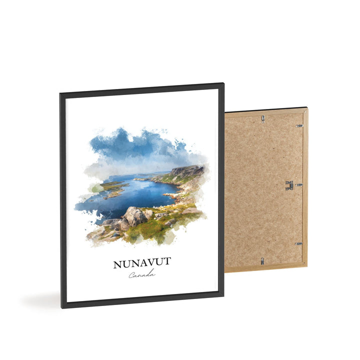 Nunavut Wall Art, Nunavut Canada Print, Canada Watercolor Art, Northern Canada Gift, Nunavut Travel Print, Travel Poster, Housewarming Gift