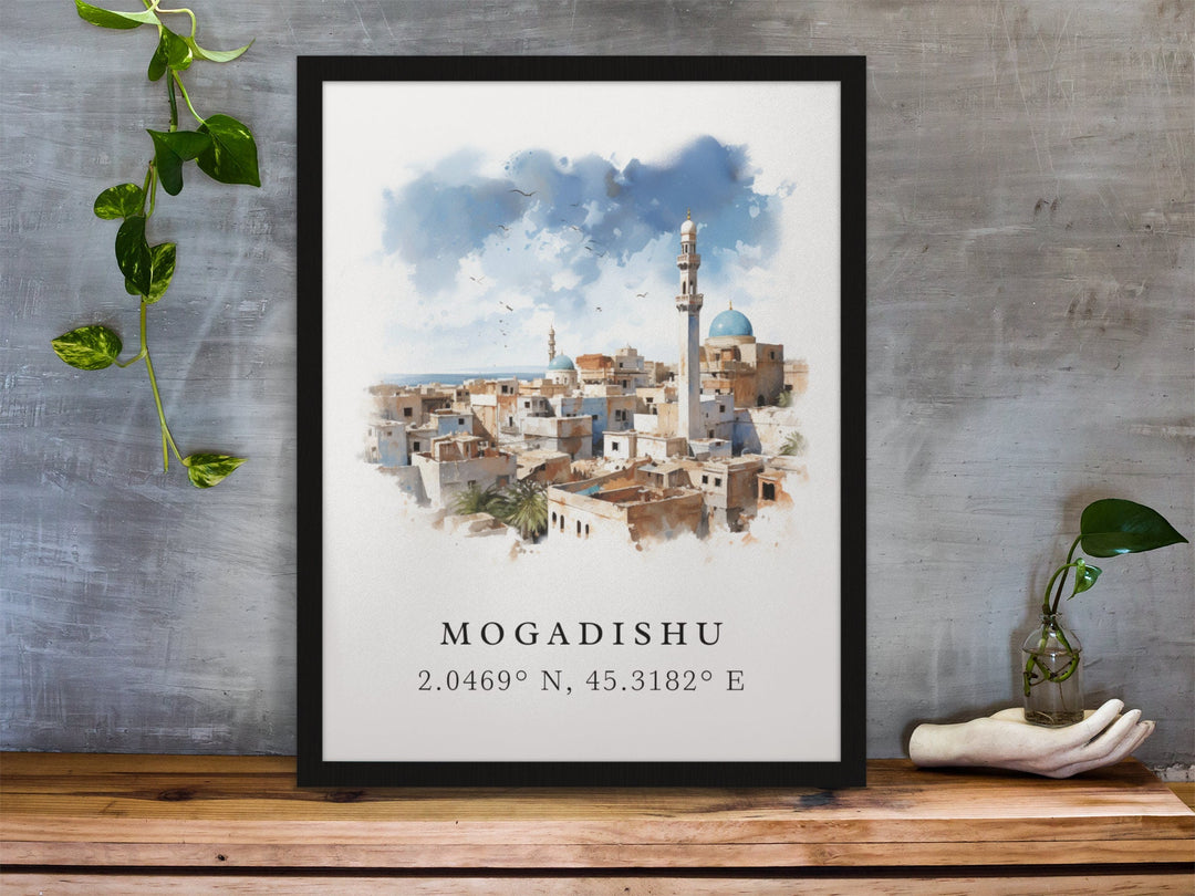 Mogadishu Somalia wall art - Somalia, Mogadishu poster, Mogadishu Wedding gift, Birthday present, Custom Text, Personalised Gift