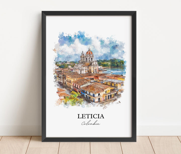 Leticia Colombia Wall Art, Amazon River Print, Colombia Watercolor, Leticia Colombia Gift, Travel Print, Travel Poster, Housewarming Gift