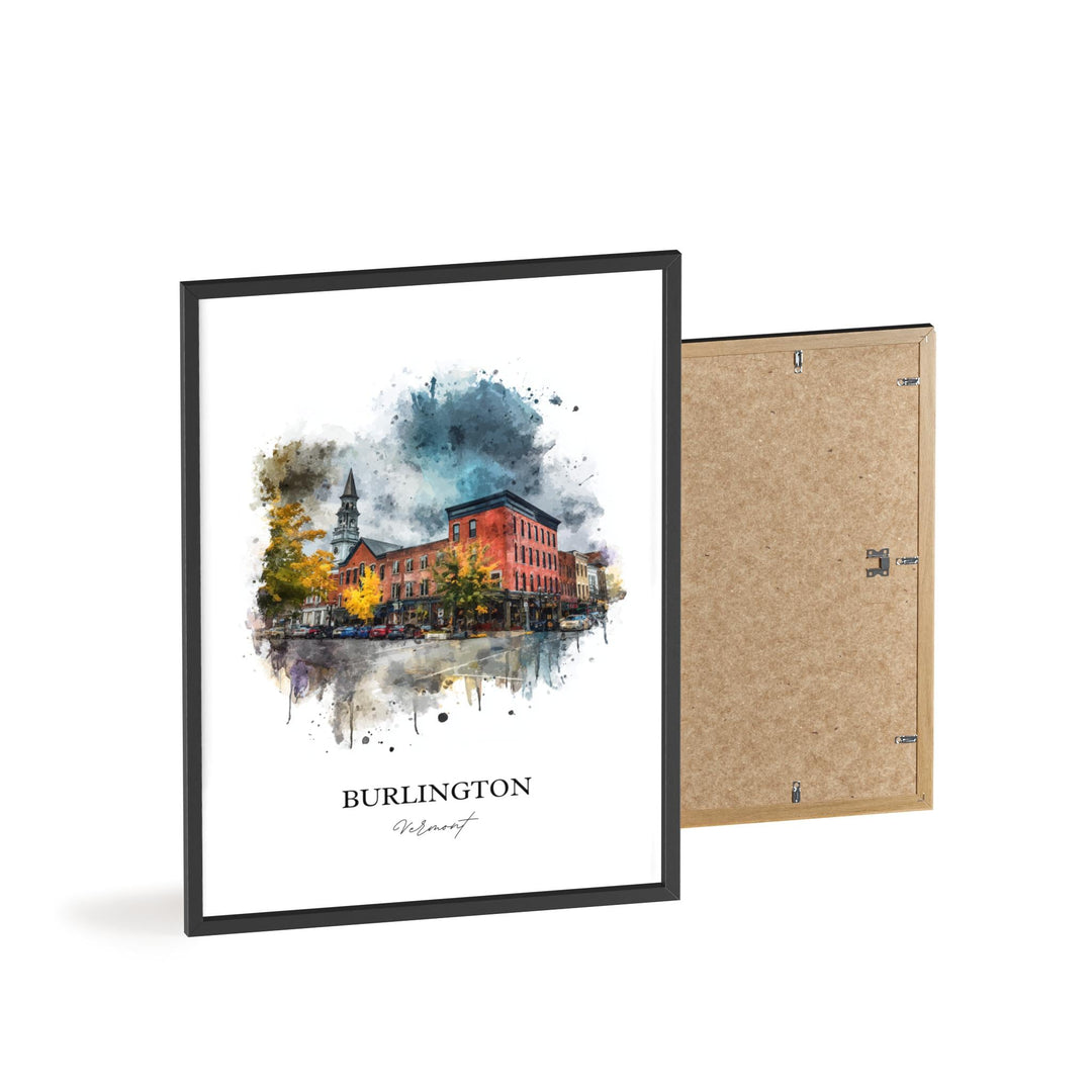 Burlington, Vermont – Watercolor Art Print