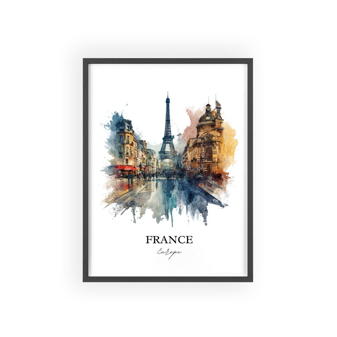 France Wall Art, France Print, France Watercolor Art, France Country Gift, Travel Print, Travel Poster, Housewarming Gift