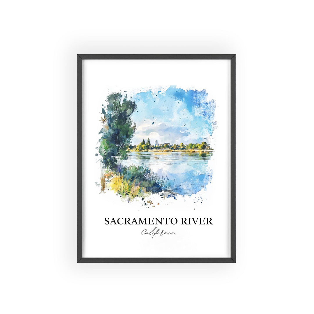 Sacramento River Wall Art, Sacramento Print, California Artwork, Sacramento River Gift, Travel Print, Travel Poster, Housewarming Gift