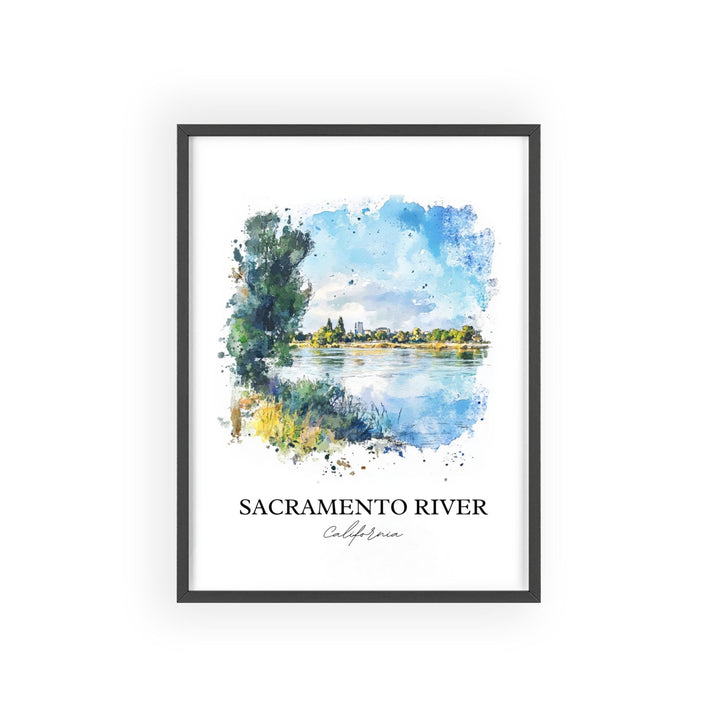 Sacramento River Wall Art, Sacramento Print, California Artwork, Sacramento River Gift, Travel Print, Travel Poster, Housewarming Gift