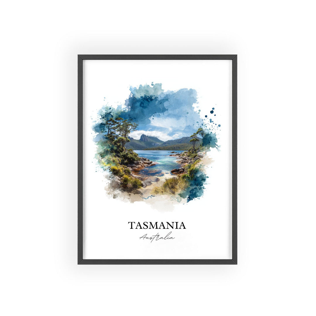 Tasmania Wall Art, Tasmania Print, Australia Watercolor Art, Tasmania Gift, Tasmania Travel Print, Travel Poster, Housewarming Gift
