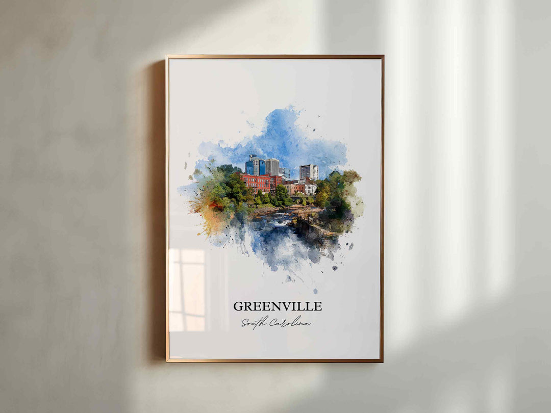 Greenville, South Carolina – Watercolor Art Print