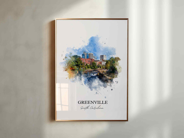 Greenville, South Carolina – Watercolor Art Print