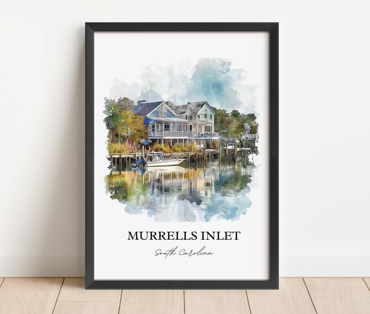 Murrells Inlet SC Wall Art, Georgetown County Print, SC Watercolor Art, Murrells Inlet Gift, Travel Print, Travel Poster, Housewarming Gift