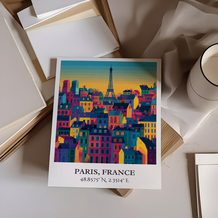 Paris France Art, Paris Retro Travel Art, Paris France Home Decor, Paris Gift, France Travel Art, Travel Prints, Housewarming Gift