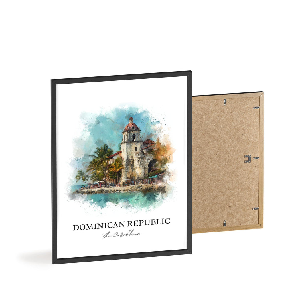 Dominican Republic Wall Art, Caribbean Print, DR Watercolor Art, Dominican Republic Gift, Travel Print, Travel Poster, Housewarming Gift