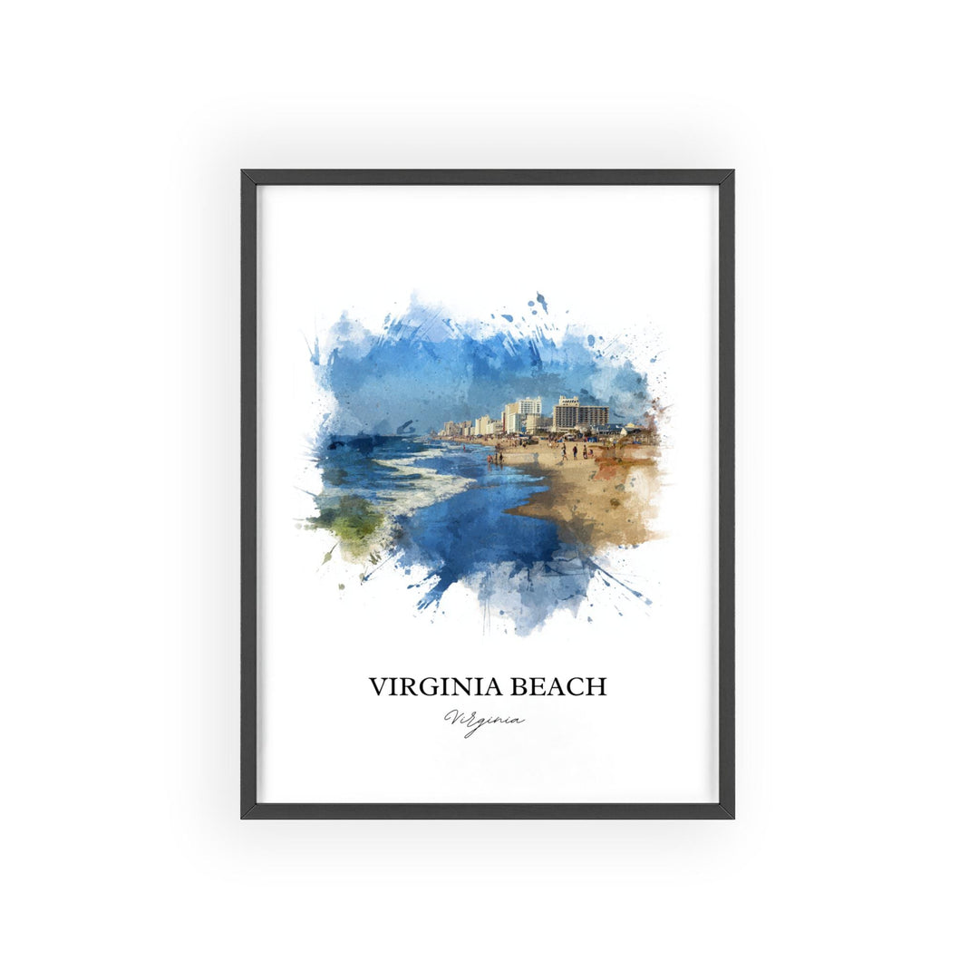 Virginia Beach, Virginia, USA– Watercolor Art Print