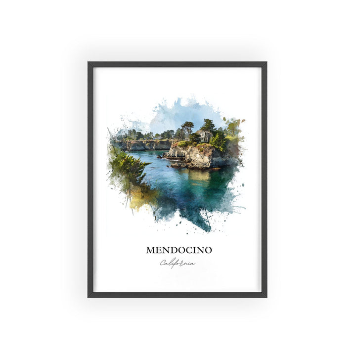 Mendocino, California – Watercolor Art Print