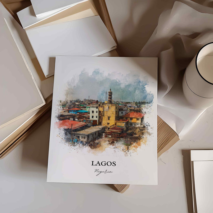 Lagos, Nigeria – Watercolor Art Print