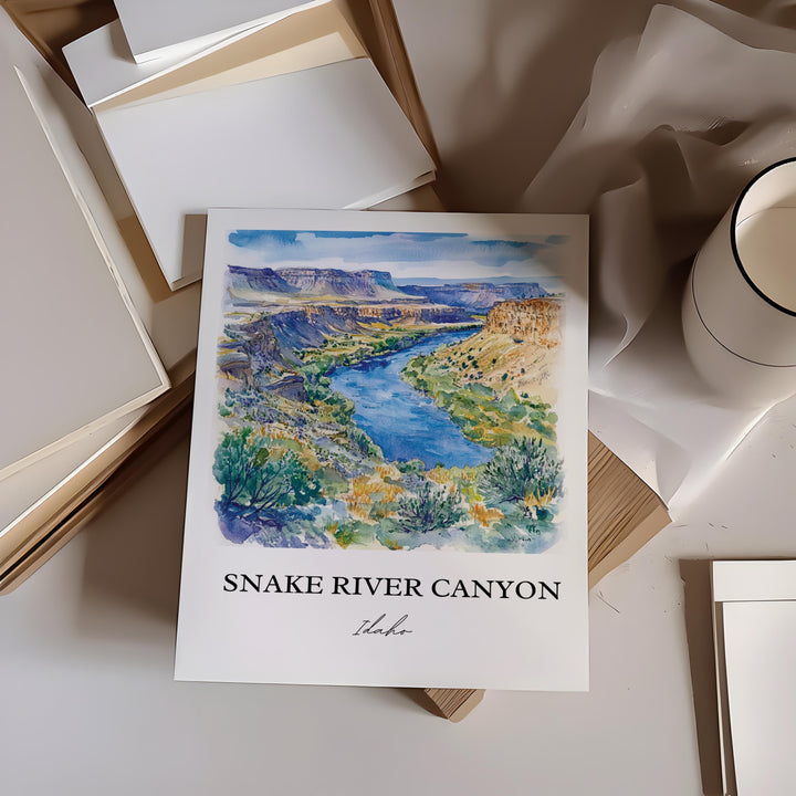 Snake River Idaho Art, Columbia River Idaho Print, Idaho Artwork, Snake River Canyon Gift, Travel Print, Travel Poster, Housewarming Gift