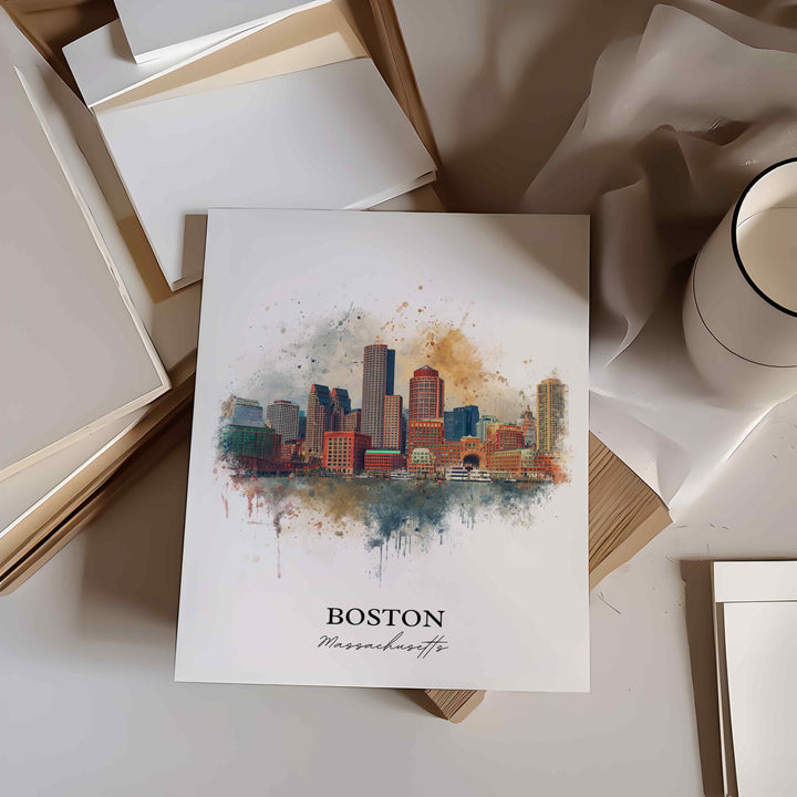 Boston, Massachusetts, USA – Watercolor Art Print