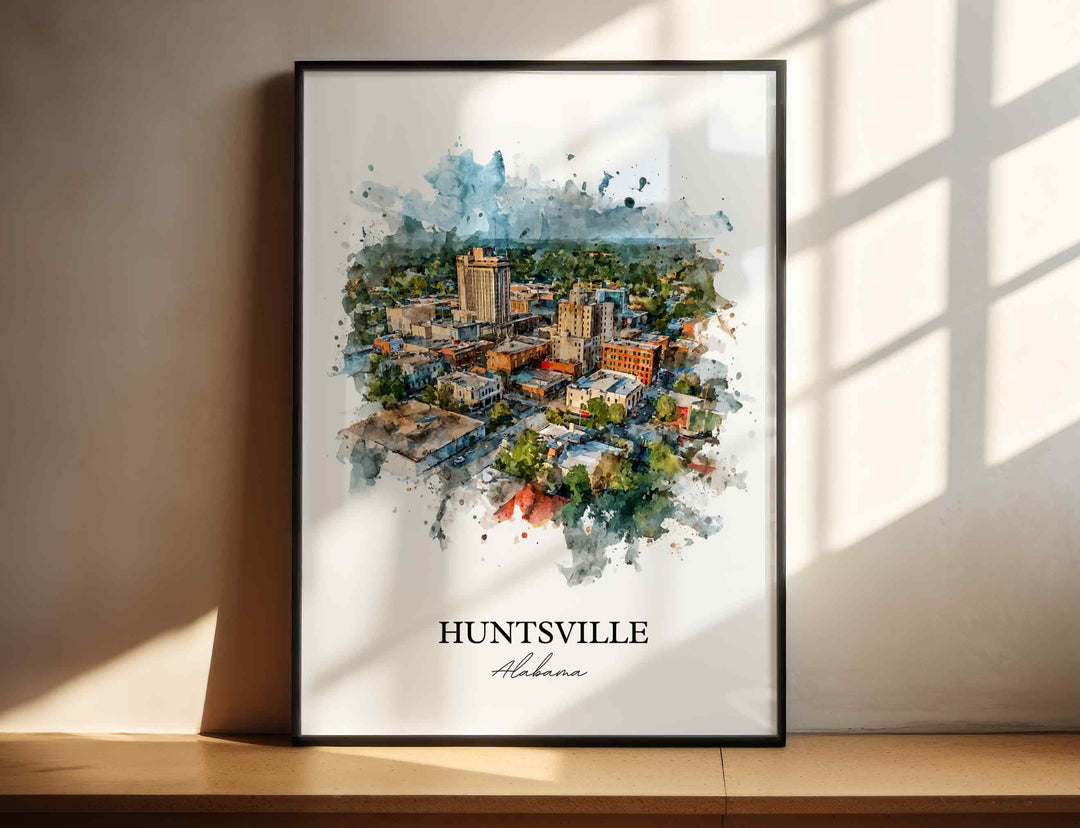 Huntsville, Alabama – Watercolor Art Print