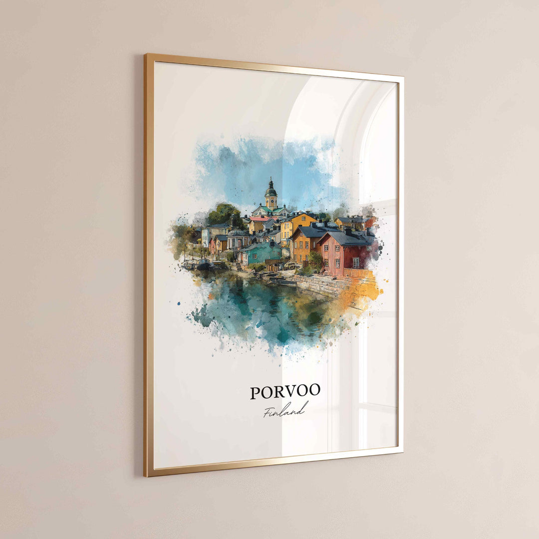 Porvoo, Finland – Watercolor Art Print