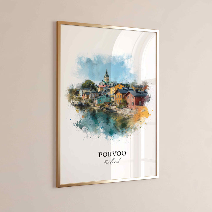 Porvoo, Finland – Watercolor Art Print