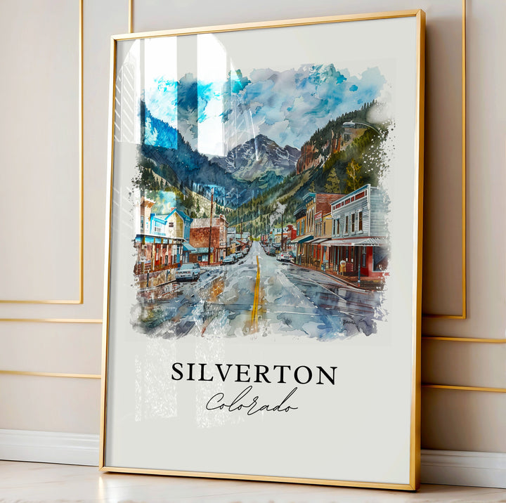 Silverton Colorado Wall Art, Silverton Print, San Juan Mountains Watercolor, Silverton CO Gift, Travel Print, Housewarming Gift