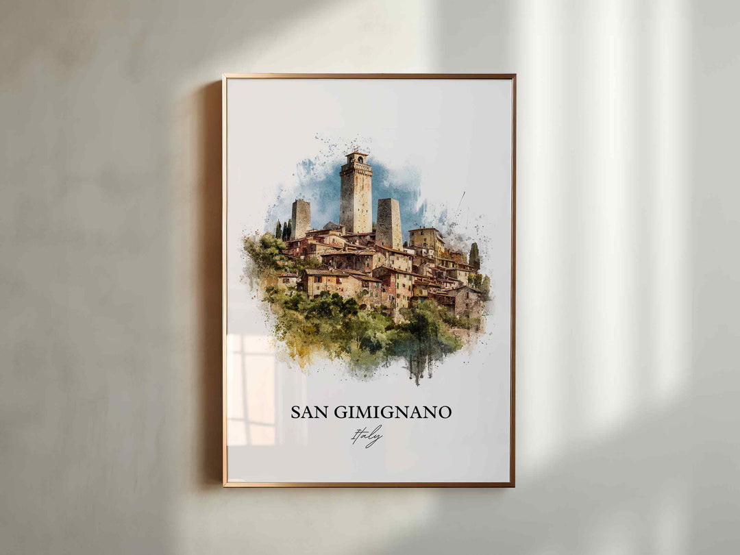San Gimignano, Italy – Watercolor Art Print