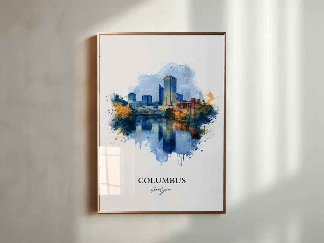 Columbus, Georgia – Watercolor Art Print